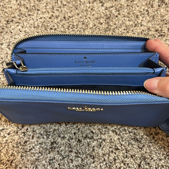 Kate Spade NY Blue Nylon Continental Zip Around Long Wallet - Picture 7 of 16